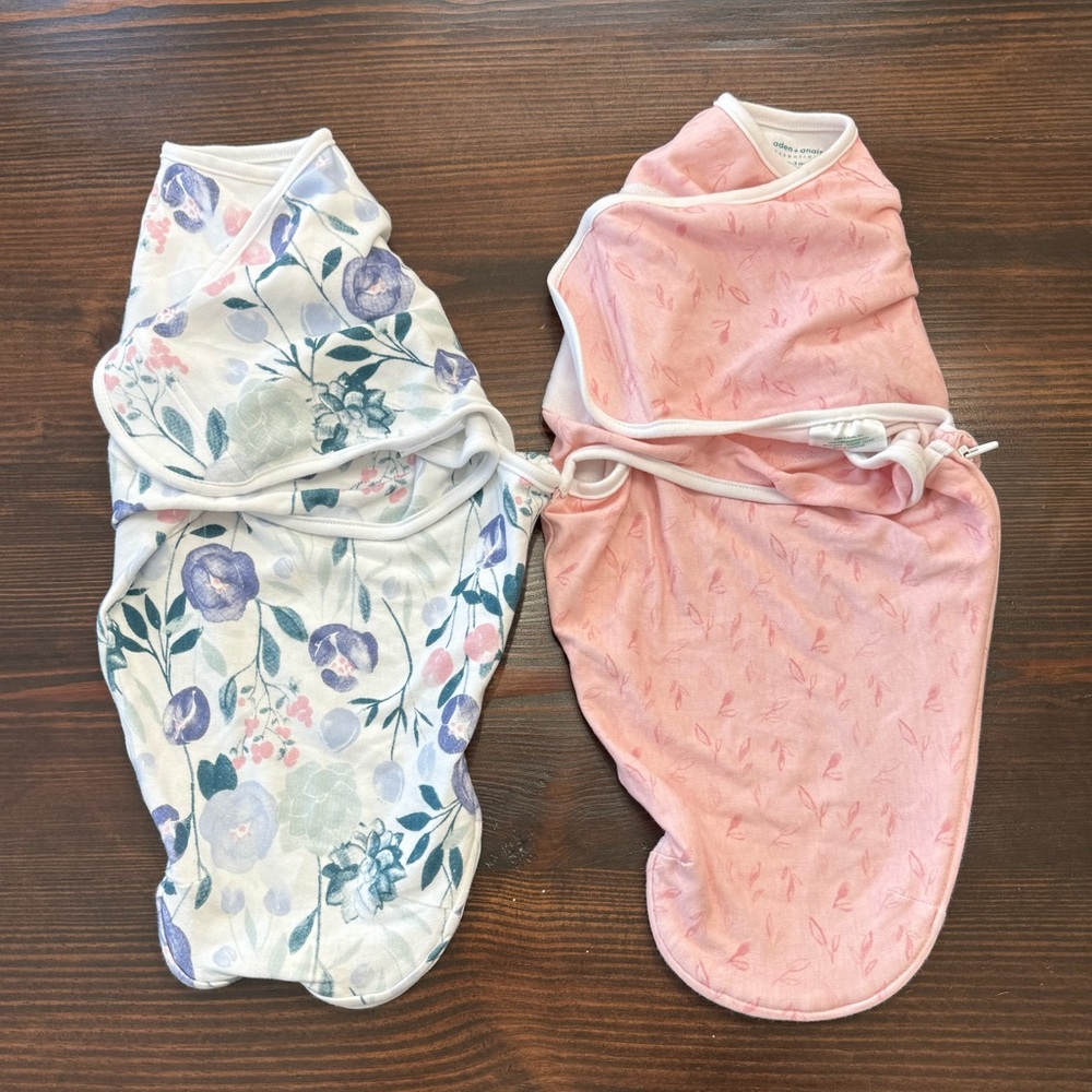 Aden & Anais Swaddle Wraps- Flowers Bloom- 2 Sleep Sack bundle 0-3 Month